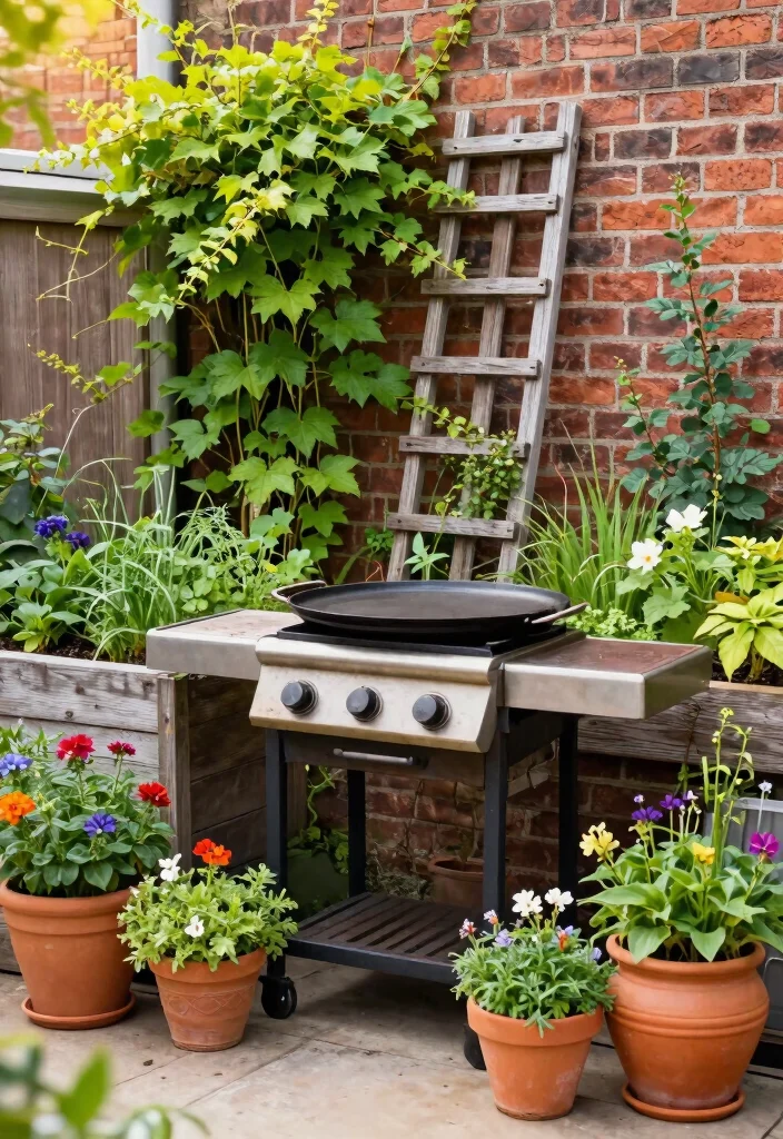 15 Epic Flat Top Griddle Grill Setup Ideas for Backyards 1. Urban Oasis with Greenery 0