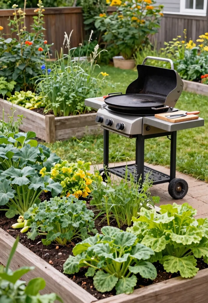 15 Epic Flat Top Griddle Grill Setup Ideas for Backyards 10. Grilling and Gardening Combo 0