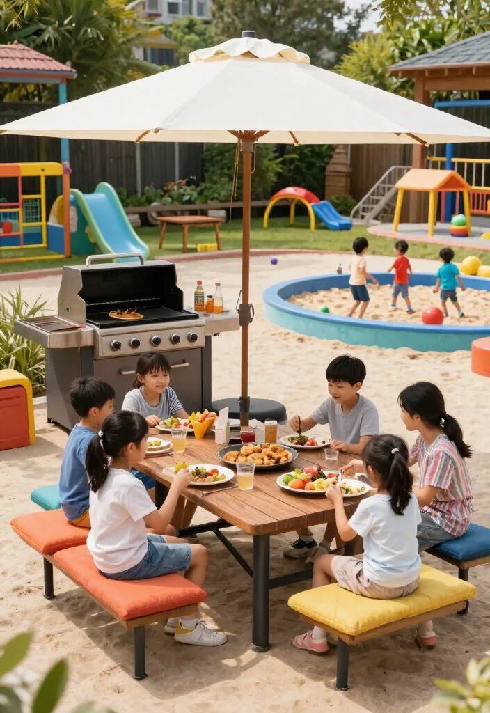 15 Epic Flat Top Griddle Grill Setup Ideas for Backyards 5. Family Friendly Grilling Zone 0