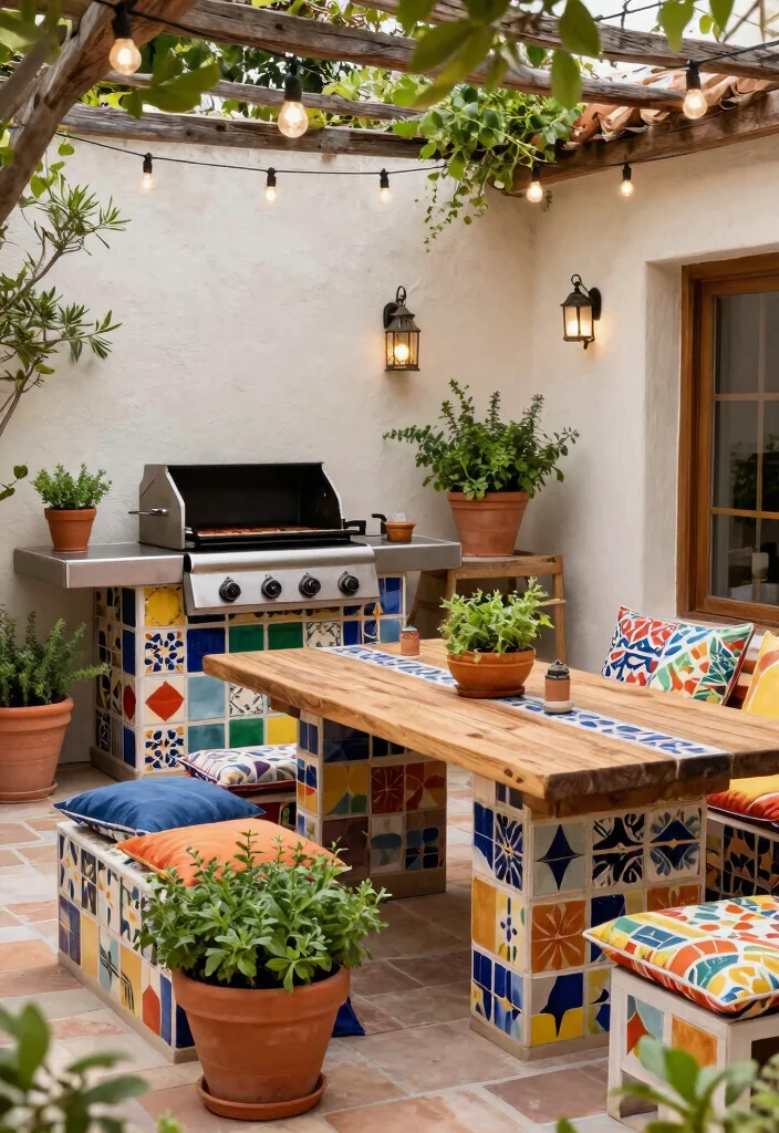 15 Epic Flat Top Griddle Grill Setup Ideas for Backyards 7. Chic Mediterranean Inspired Setup 0