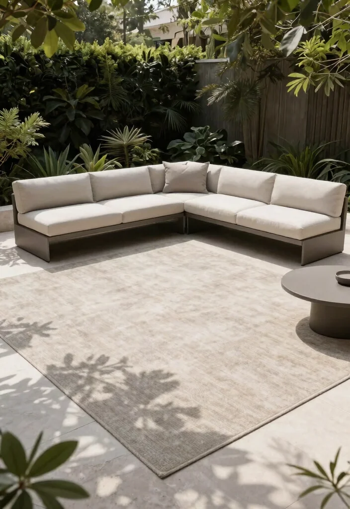 15 Pro Outdoor Rug Styling Ideas for a Designer Yard 10 15 Pro Outdoor Rug Styling Ideas for a Designer Yard 10. Embrace Minimalism 0