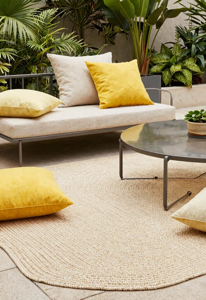 15 Pro Outdoor Rug Styling Ideas for a Designer Yard 11 15 Pro Outdoor Rug Styling Ideas for a Designer Yard 11. Mix Textures for Visual Interest 0