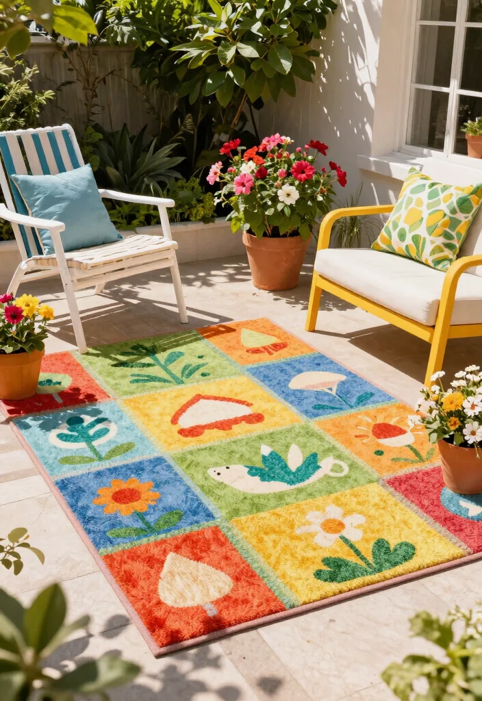 15 Pro Outdoor Rug Styling Ideas for a Designer Yard 12 15 Pro Outdoor Rug Styling Ideas for a Designer Yard 12. Utilize Seasonal Themes 0