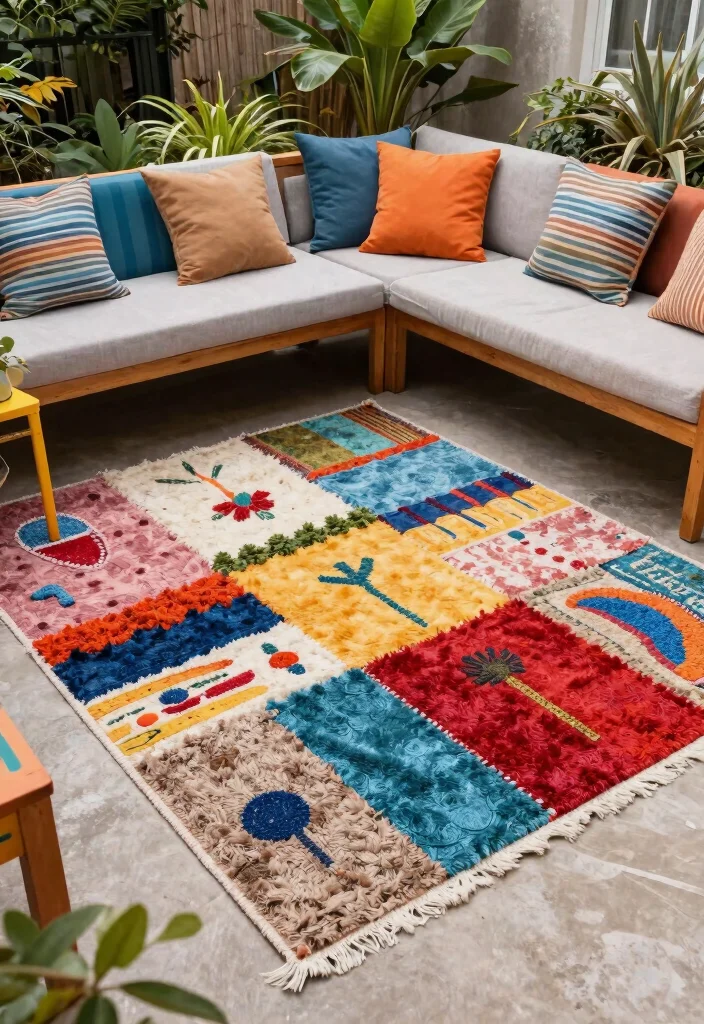 15 Pro Outdoor Rug Styling Ideas for a Designer Yard 13 15 Pro Outdoor Rug Styling Ideas for a Designer Yard 13. Upcycle Old Rugs 0