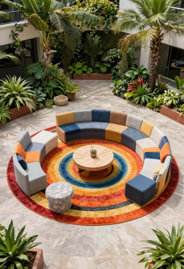 15 Pro Outdoor Rug Styling Ideas for a Designer Yard 8 15 Pro Outdoor Rug Styling Ideas for a Designer Yard 8. Experiment with Shapes 0