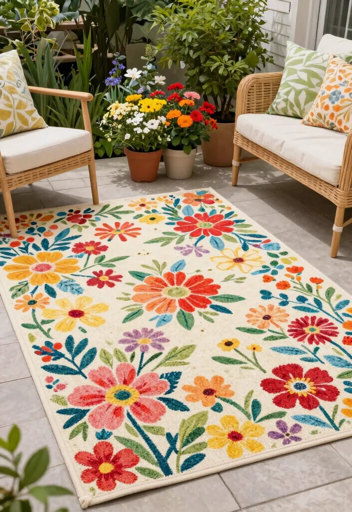 15 Stunning Outdoor Rug Inspiration Photos for Patios 14. Seasonal Styles 0