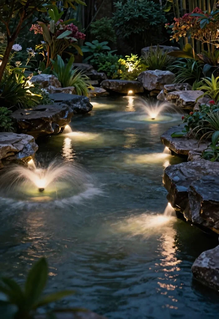 21 Stunning Landscape Lighting Ideas Backyards Must Have 11. Lighted Water Features 0