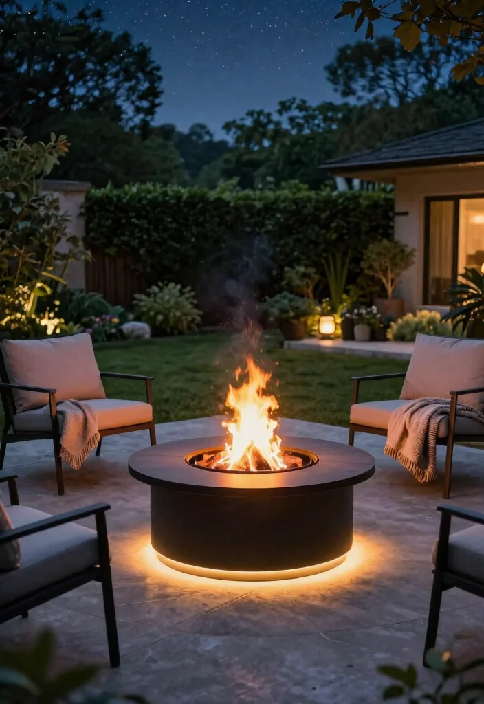 21 Stunning Landscape Lighting Ideas Backyards Must Have 9. Fire Pits with Integrated Lighting 0