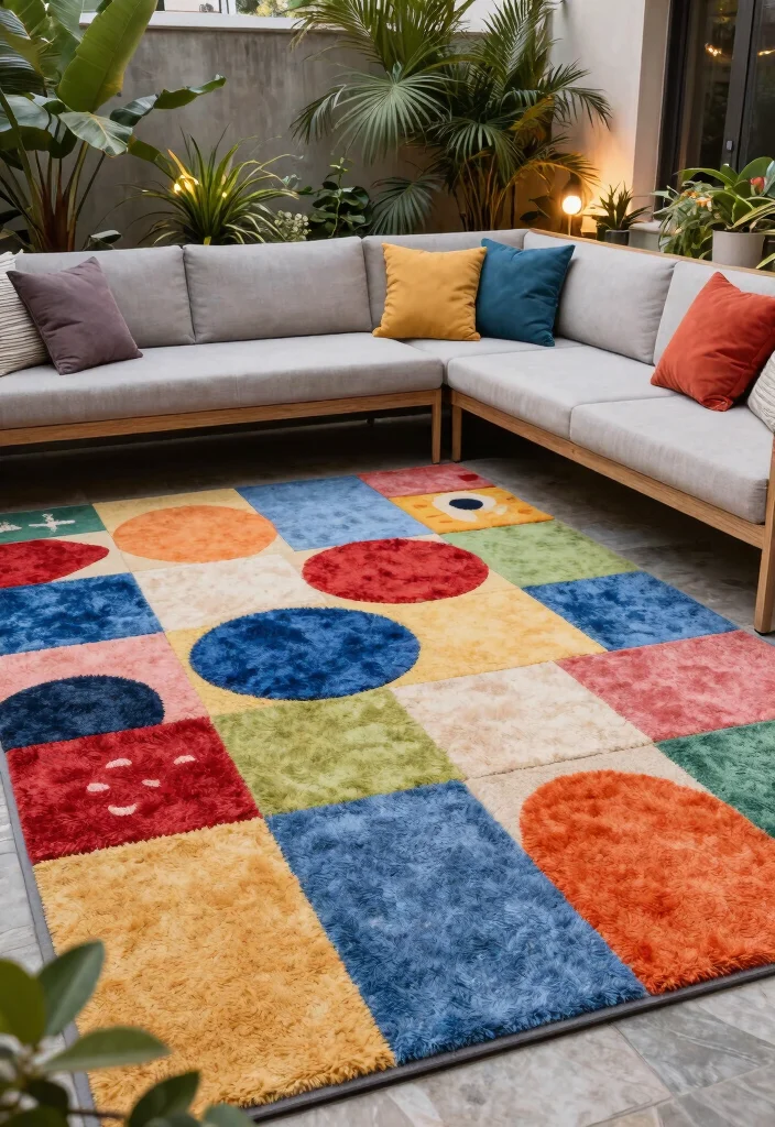 21 Stylish Outdoor Rug Ideas to Cozy Up Your Patio 10. Outdoor Carpet Tiles 0