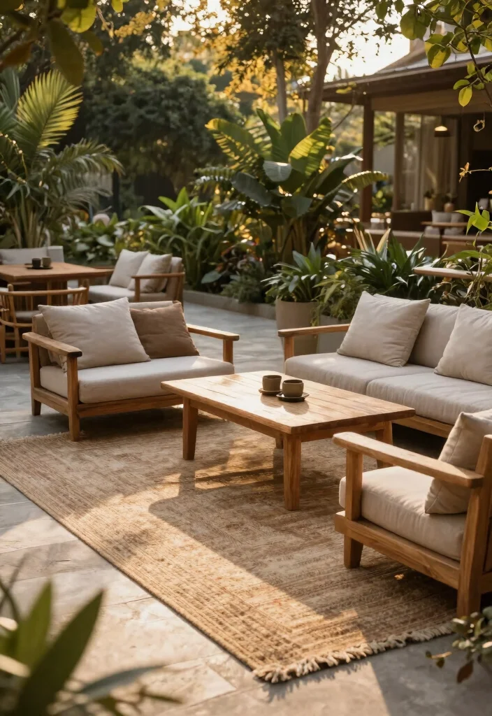 21 Stylish Outdoor Rug Ideas to Cozy Up Your Patio 14. Earthy Tones for Calm Vibes 0