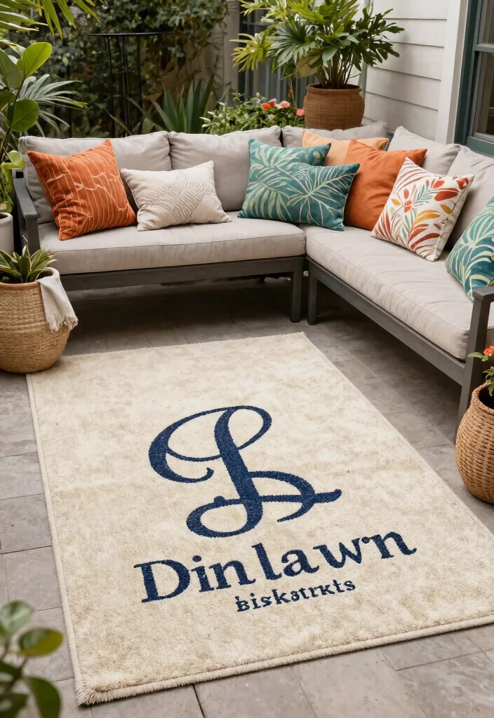 21 Stylish Outdoor Rug Ideas to Cozy Up Your Patio 17. Personalized Monogrammed Rugs 0