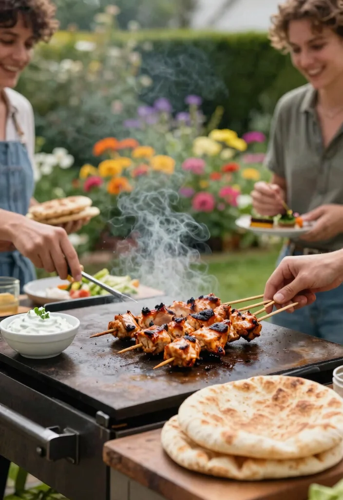 25 Best Flat Top Griddle Recipes for Outdoor Cooking 10. Mediterranean Grilled Chicken Skewers 0