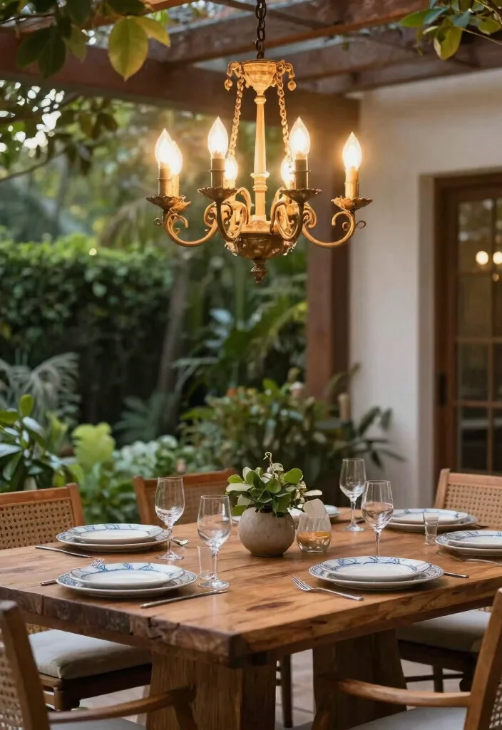 25 Dreamy Patio Lights String Ideas for Summer Nights 12. Outdoor Chandelier Lights 0