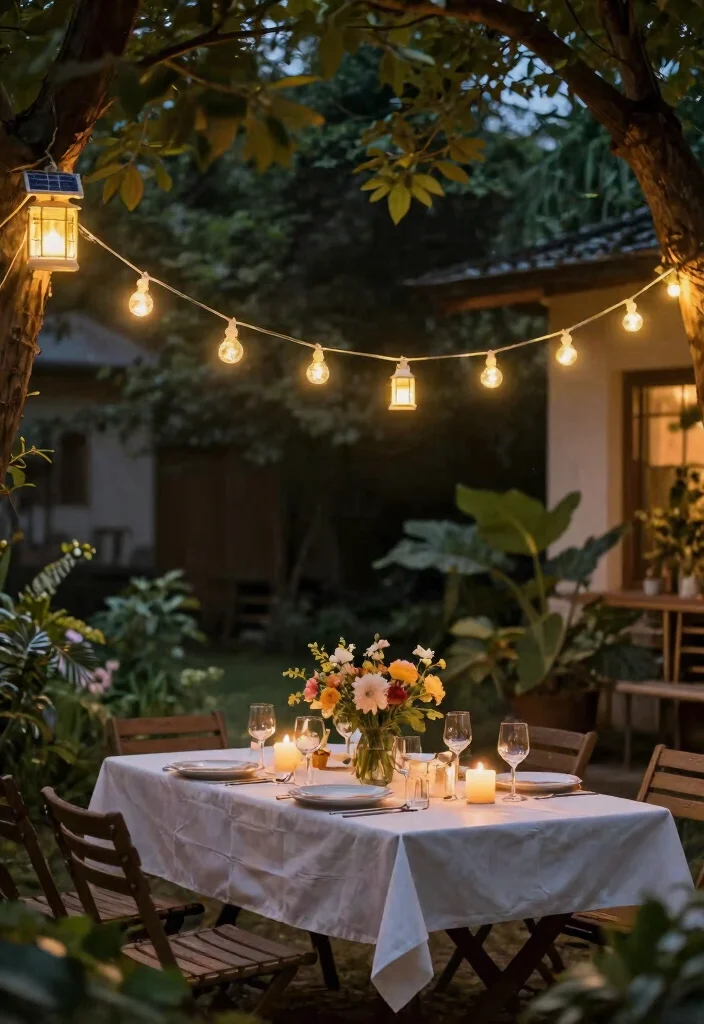 25 Dreamy Patio Lights String Ideas for Summer Nights 17. String Lights with Solar Powered Lanterns 0
