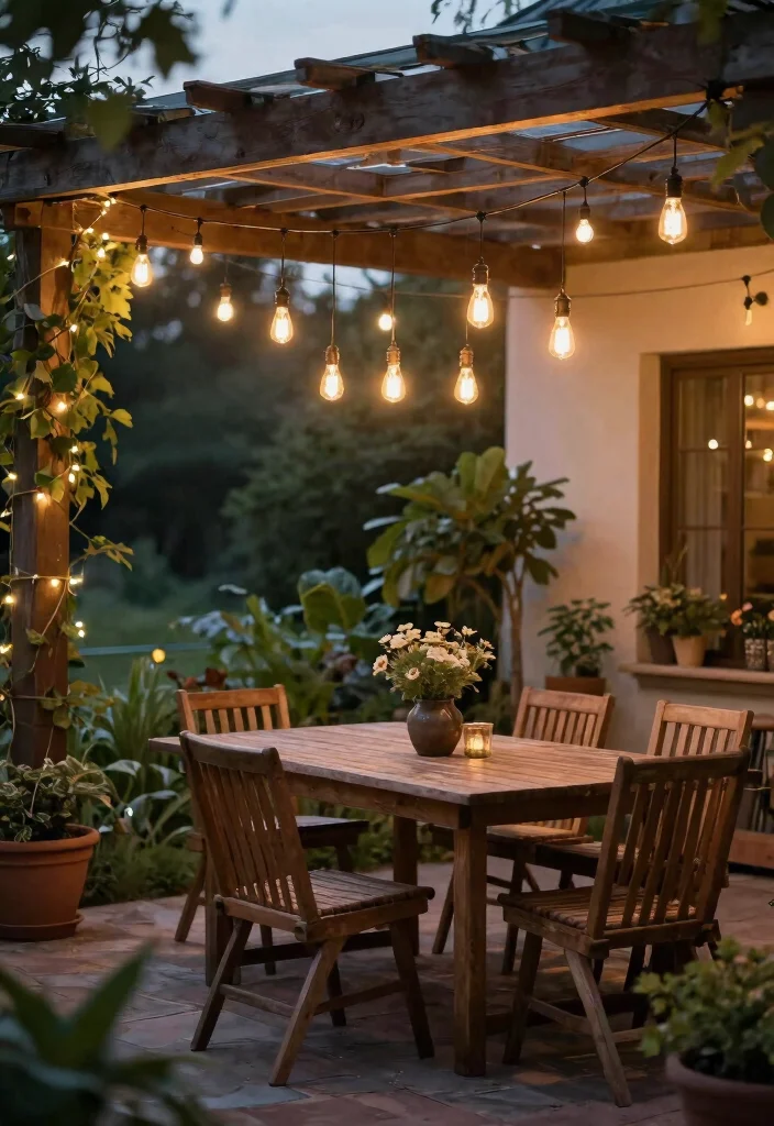25 Dreamy Patio Lights String Ideas for Summer Nights 2. Vintage Edison Bulb Strings 0