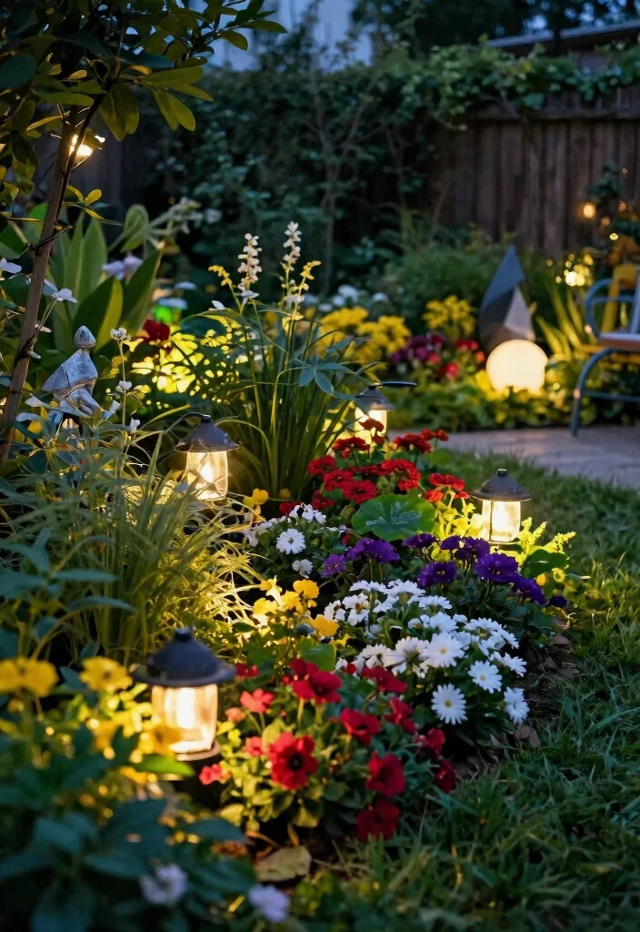 25 Dreamy Patio Lights String Ideas for Summer Nights 21. Garden Spotlight String Lights 0