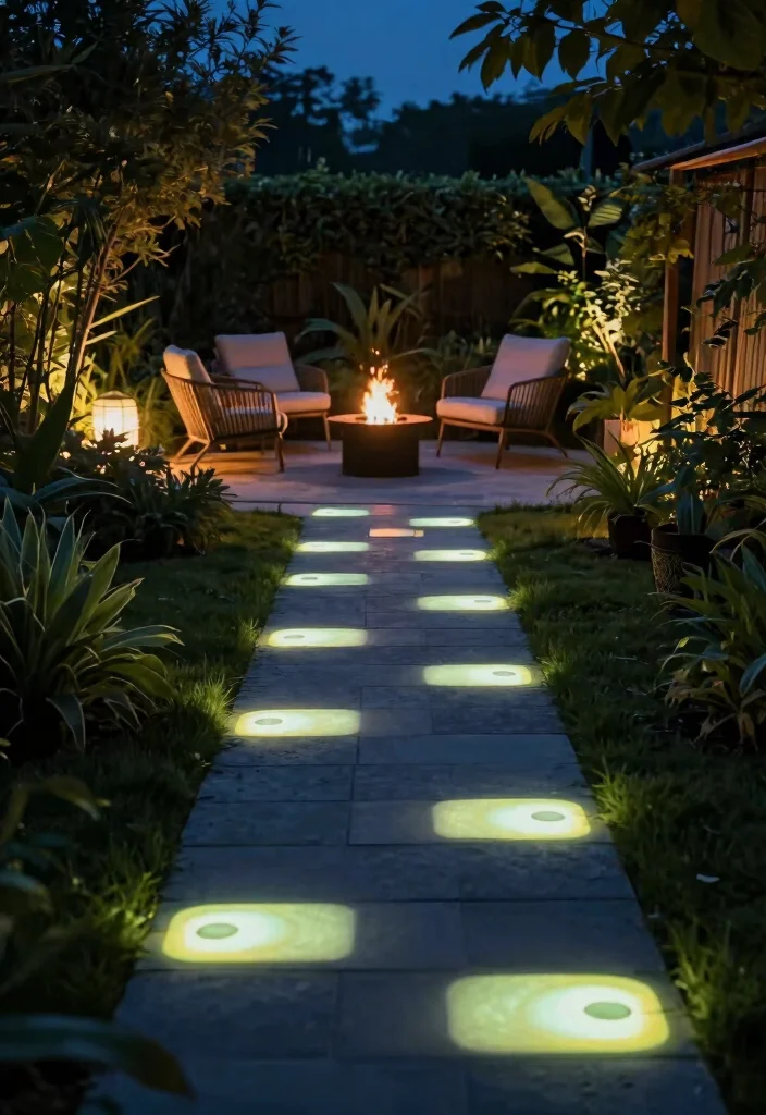 25 Dreamy Patio Lights String Ideas for Summer Nights 25. Glow in the Dark Path Markers 0