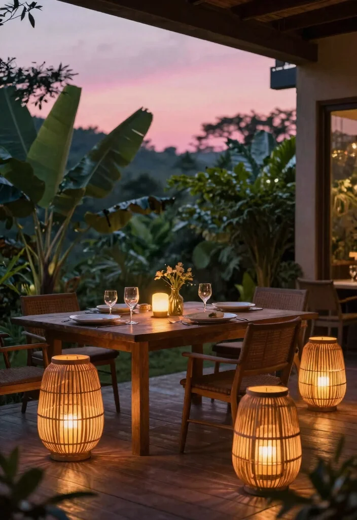 25 Dreamy Patio Lights String Ideas for Summer Nights 3. Biodegradable Bamboo Lanterns 0