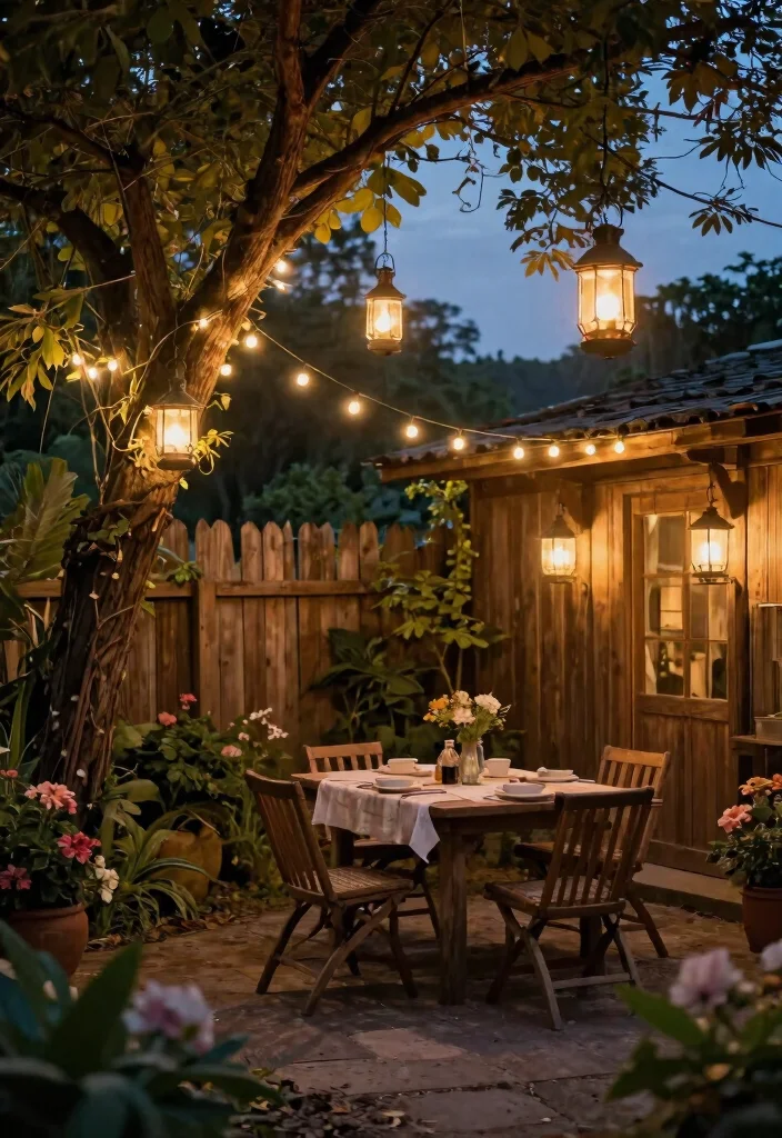 25 Dreamy Patio Lights String Ideas for Summer Nights 8. Vintage Lantern String Lights 0