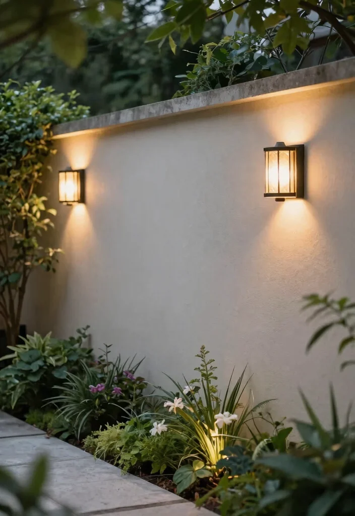 25 Magical Landscape Lighting Ideas to Glow Up Your Yard 10. Ambient Wall Sconces 0