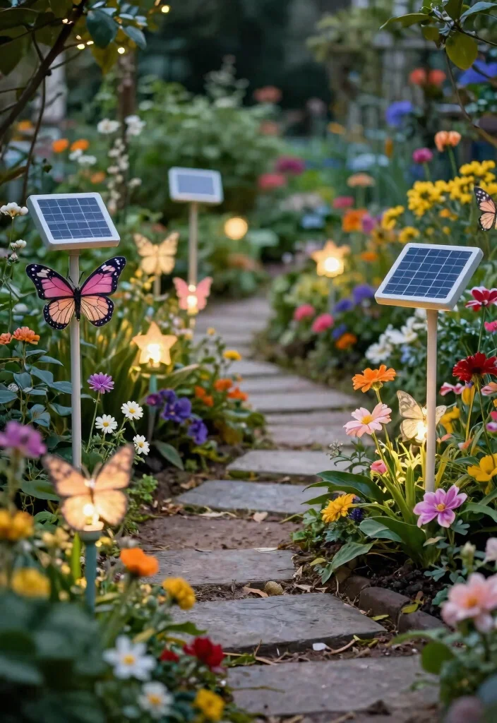 25 Magical Landscape Lighting Ideas to Glow Up Your Yard 14. Decorative Solar Stakes 0