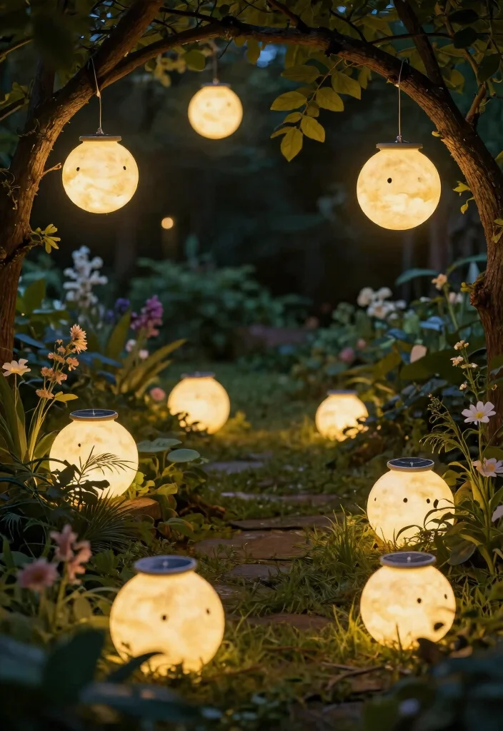25 Magical Landscape Lighting Ideas to Glow Up Your Yard 23. Solar Moon Lamps 0