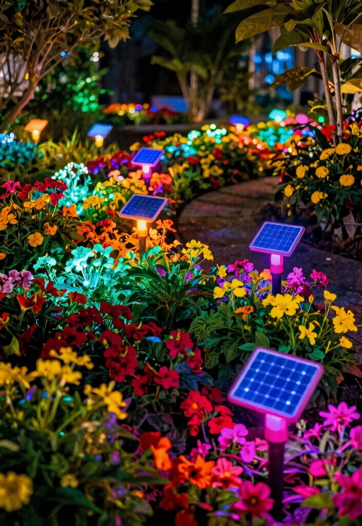 25 Magical Landscape Lighting Ideas to Glow Up Your Yard 24. Color Changing Solar Lights 0