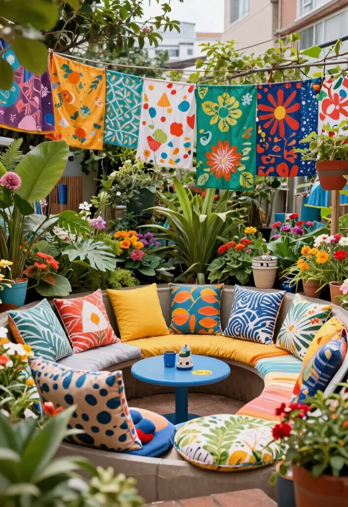 21 Stunning Sun Shade Canopy Ideas to Cool Down Your Yard 18. Colorful Fabric Shades for Playful Vibes