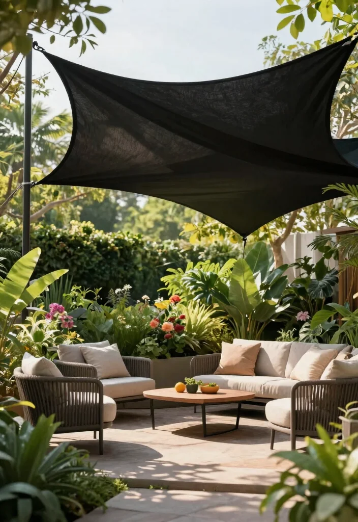 7 Bold Black Shade Sail Ideas for Modern Architecture 3 7 Bold Black Shade Sail Ideas for Modern Architecture 3. Curved Canopy 0