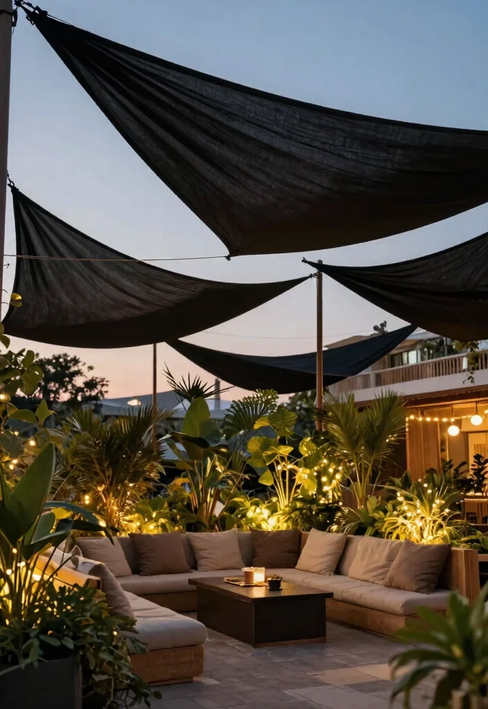 7 Bold Black Shade Sail Ideas for Modern Architecture 5 7 Bold Black Shade Sail Ideas for Modern Architecture 5. Artistic Drapery 0