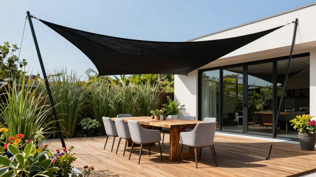 7 Bold Black Shade Sail Ideas for Modern Architecture
