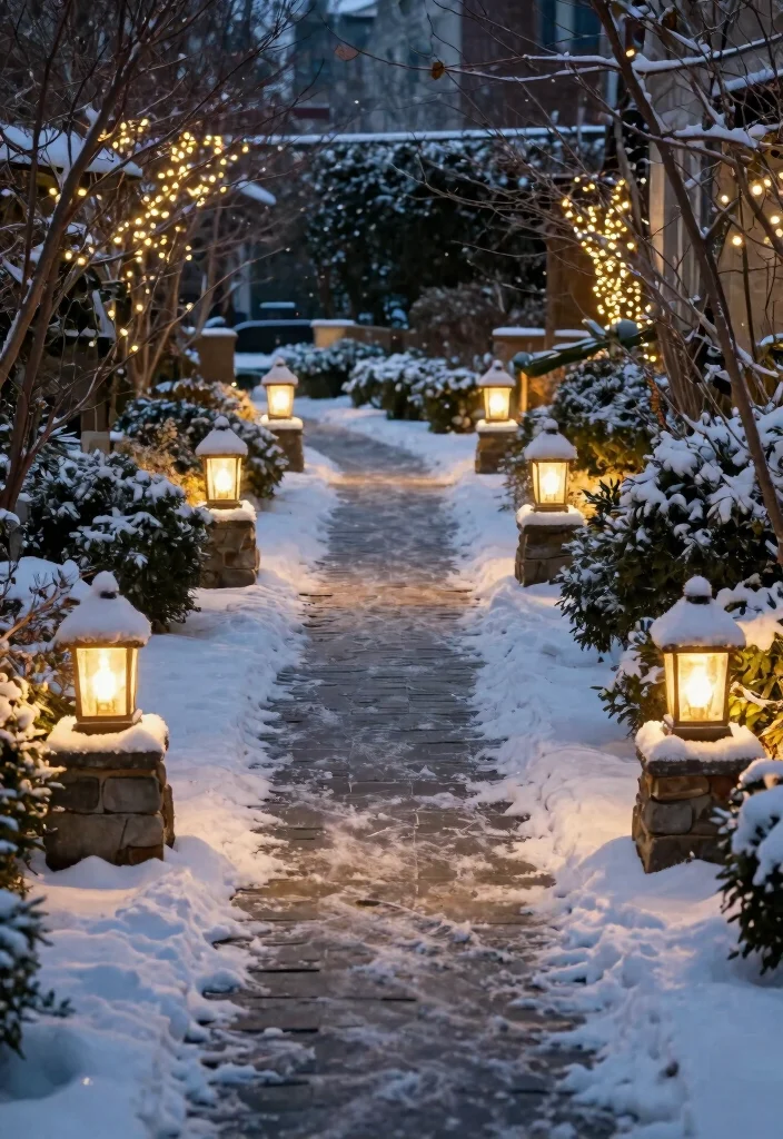 7 Cozy Winter Landscape Lighting Ideas for Snowy Yards 2. Illuminated Pathways 0