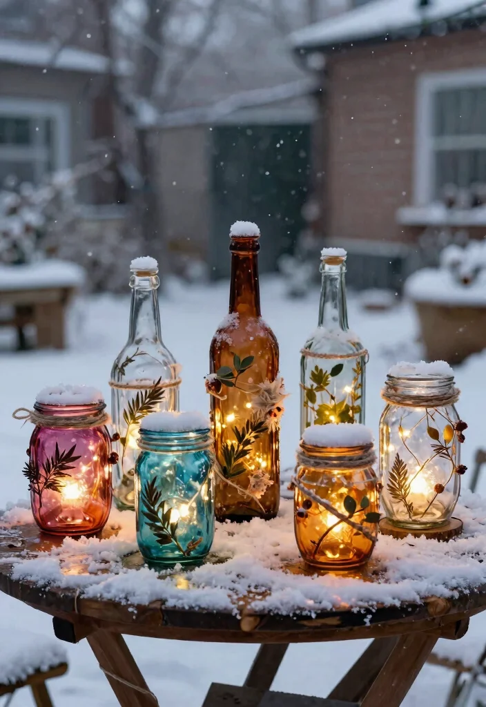 7 Cozy Winter Landscape Lighting Ideas for Snowy Yards 7. Upcycled Winter Lighting 0