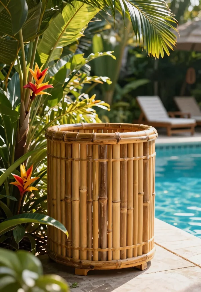 7 Elegant Pool Pump Screen Ideas Bamboo and Wood 1. Bamboo Bliss 0
