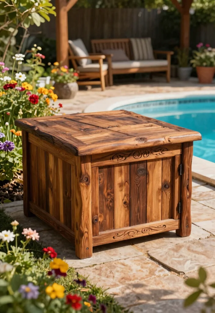 7 Elegant Pool Pump Screen Ideas Bamboo and Wood 2. Rustic Wood Charm 0
