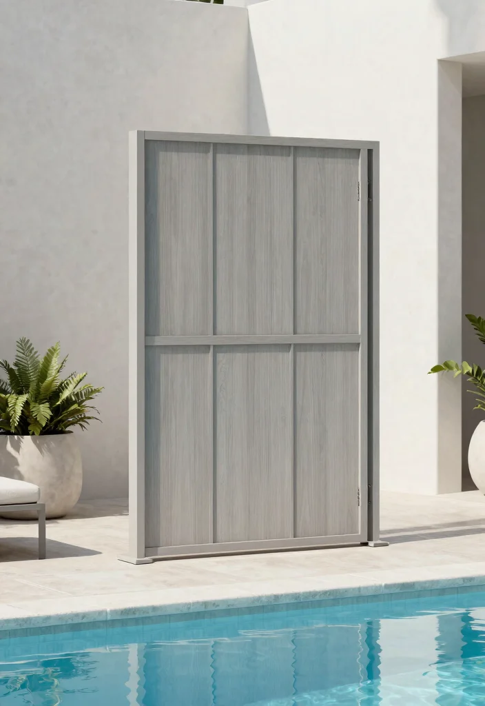7 Elegant Pool Pump Screen Ideas Bamboo and Wood 4. Minimalist Modern 0