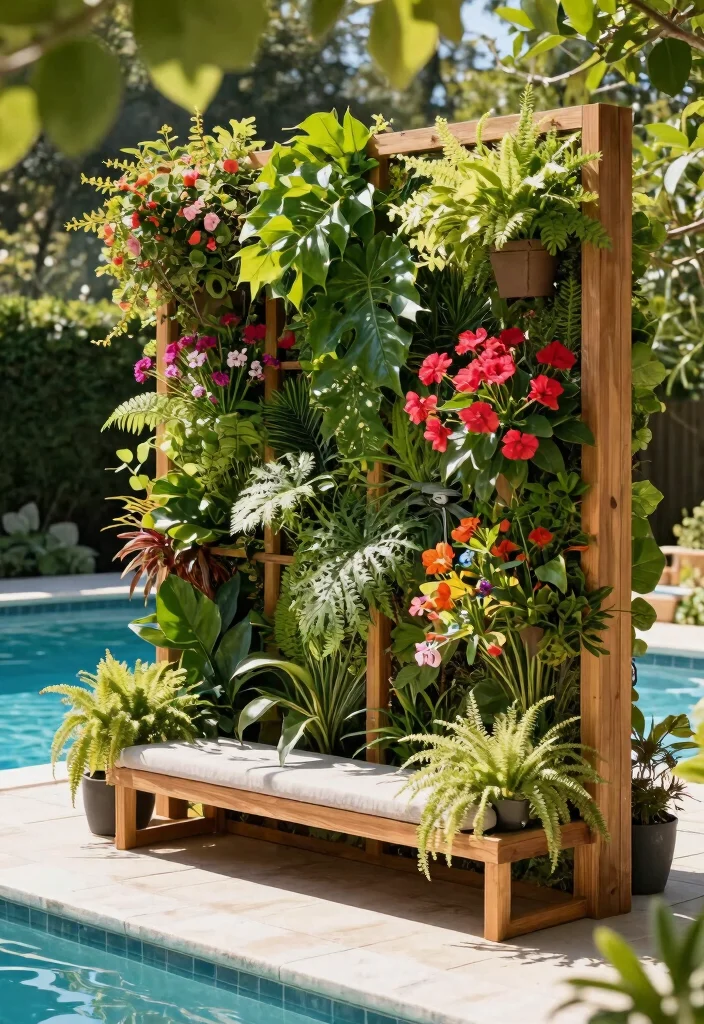 7 Elegant Pool Pump Screen Ideas Bamboo and Wood 5. Vertical Garden Shield 0