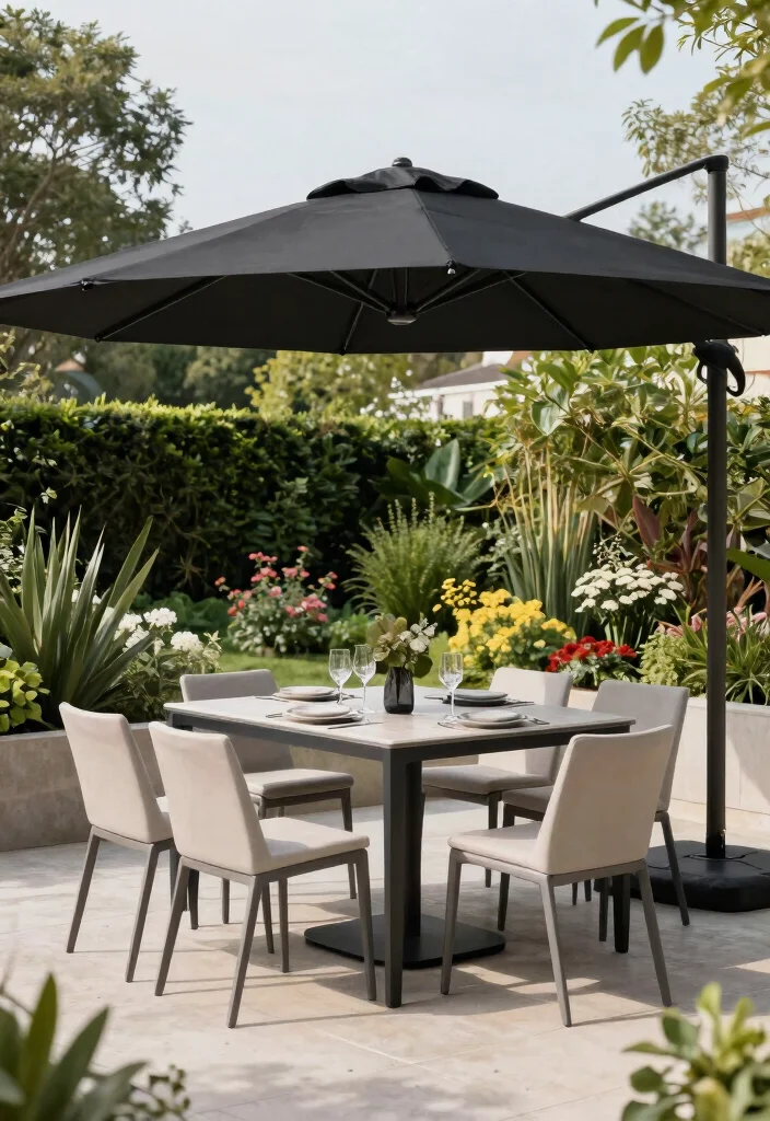 7 Guide to the Best Color for Patio Umbrella Fade Resistance 6 7 Guide to the Best Color for Patio Umbrella Fade Resistance 6. Bold Black Sleek Sophistication 0