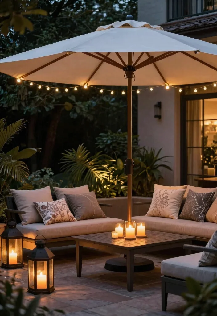 9 Beautiful Ballard Designs Patio Umbrella Styling Tips 5. Consider Functional Lighting 0
