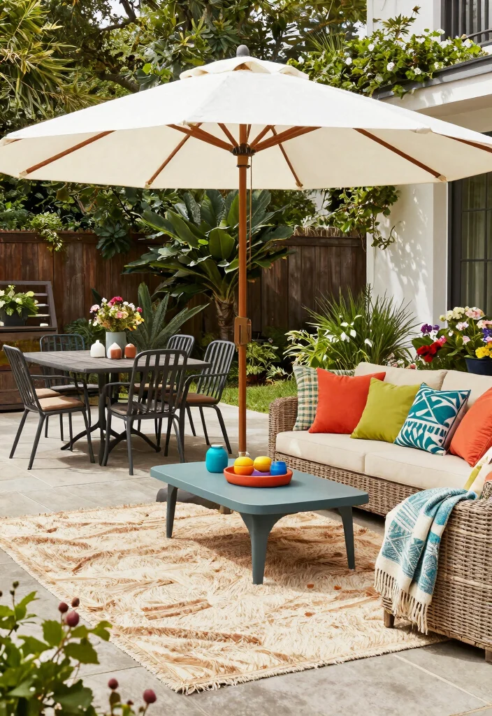 9 Beautiful Ballard Designs Patio Umbrella Styling Tips 7. Pair with Stylish Patio Furniture 0