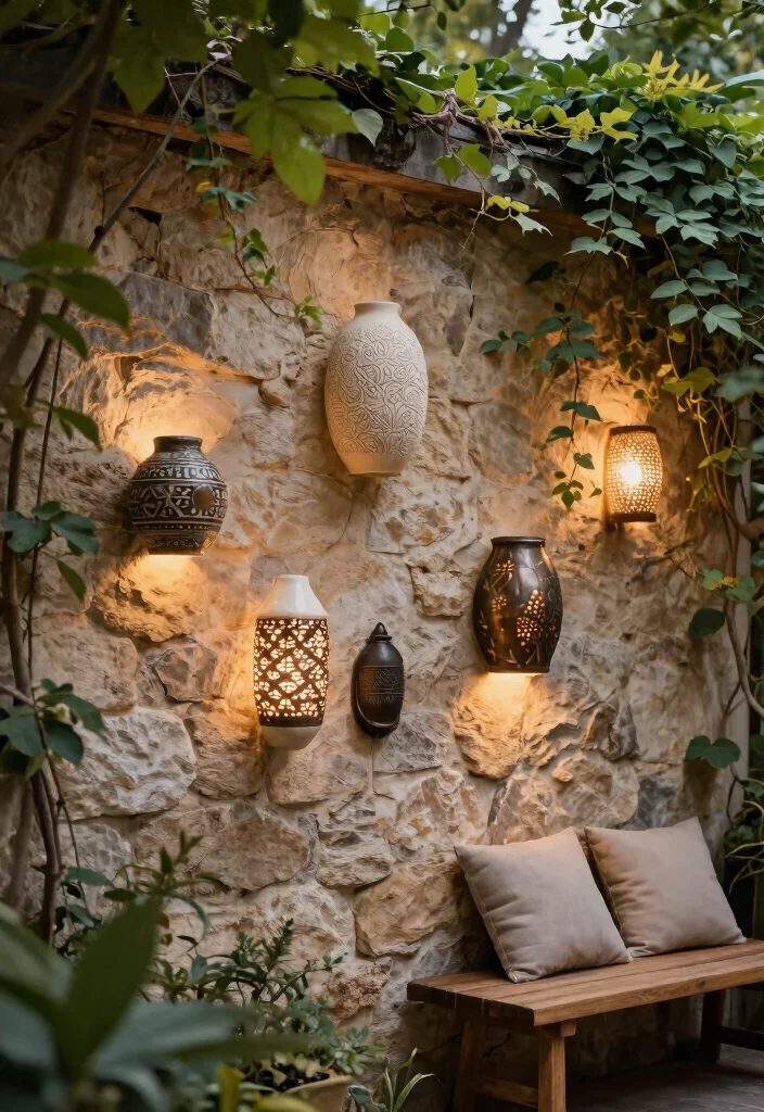 9 Chic Landscape Wall Illumination Ideas Highlight Texture 1. Textured Wall Sconces 0