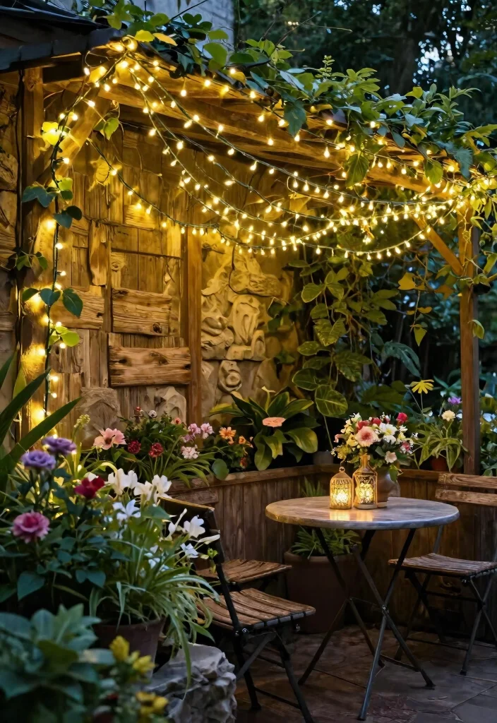 9 Chic Landscape Wall Illumination Ideas Highlight Texture 3. Fairy Light Garlands on Walls 0