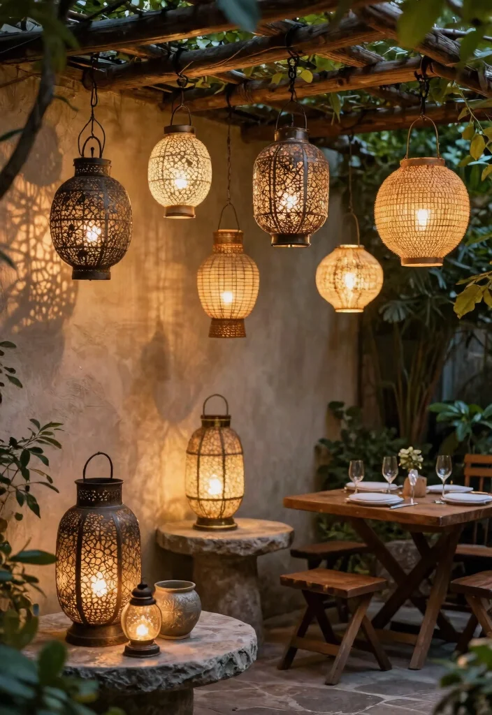 9 Chic Landscape Wall Illumination Ideas Highlight Texture 5. Lanterns with Texture and Style 0