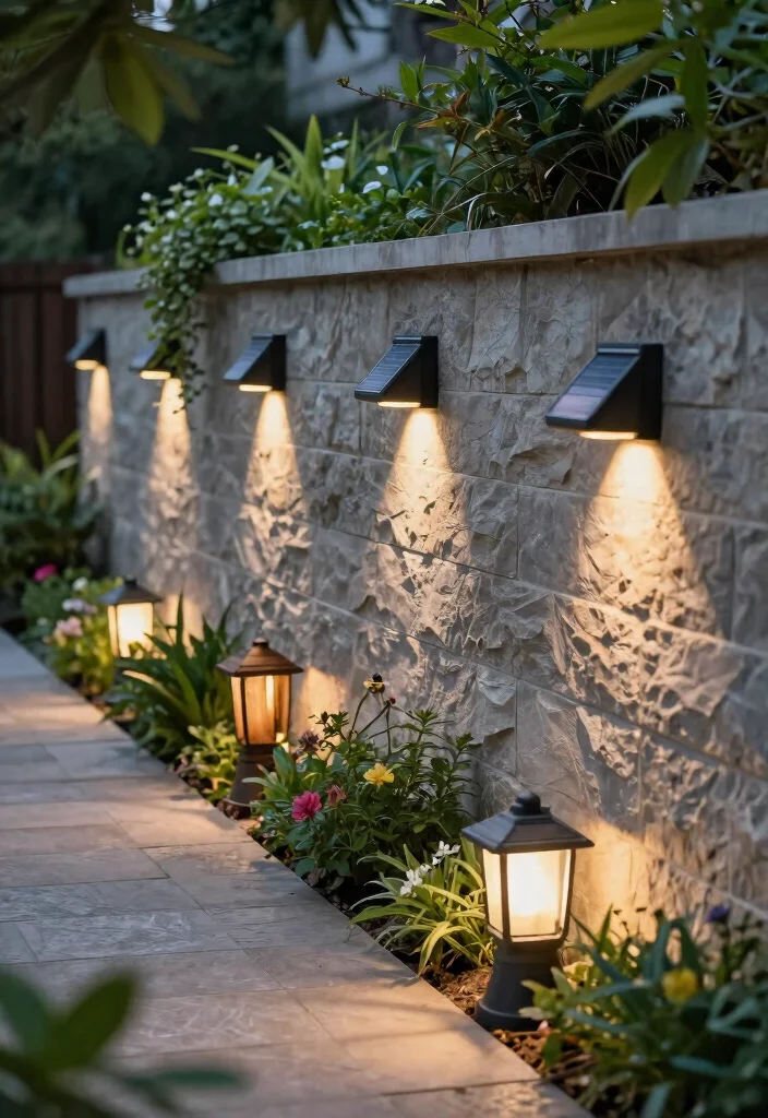 9 Chic Landscape Wall Illumination Ideas Highlight Texture 7. Solar Powered Wall Lights 0