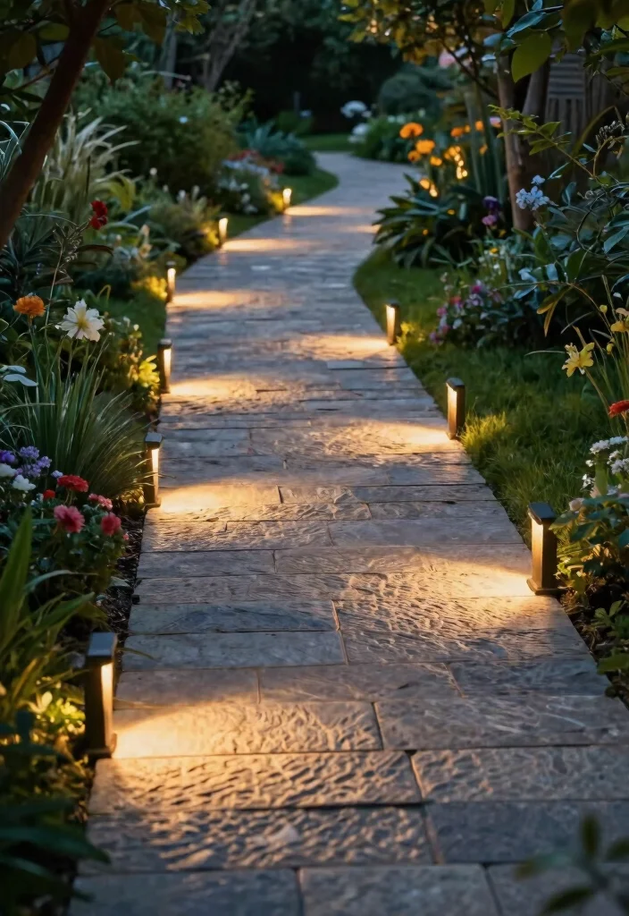 9 Chic Landscape Wall Illumination Ideas Highlight Texture 9. Textured Stone Pathway Lighting 0