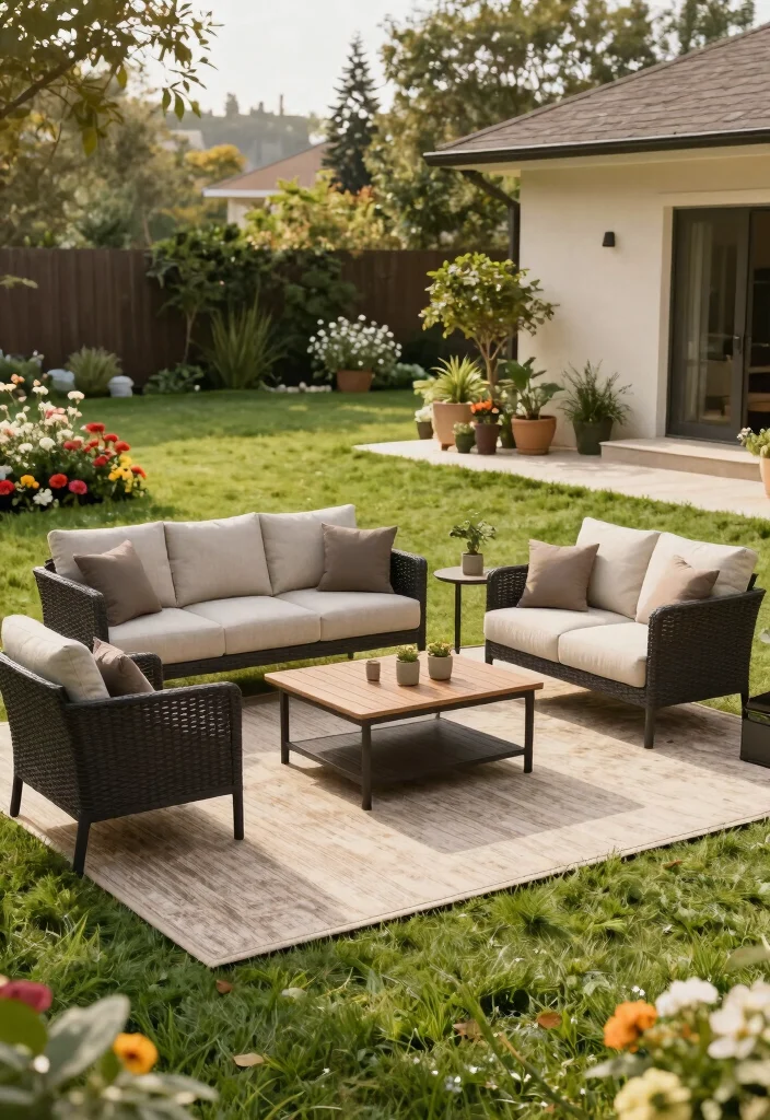 9 Clever Tips for Outdoor Rug on Top of Grass Setup 5 9 Clever Tips for Outdoor Rug on Top of Grass Setup 5. Choose a Suitable Size 0