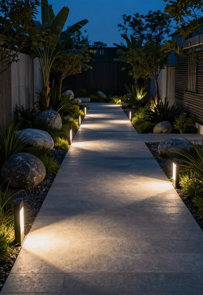 9 Elegant Landscape Lighting Ideas for Walkways and Paths 2. Recessed Pathway Lights 0