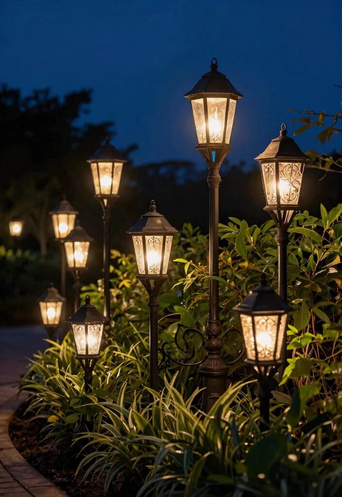 9 Elegant Landscape Lighting Ideas for Walkways and Paths 4. Vintage Style Solar Lanterns 0