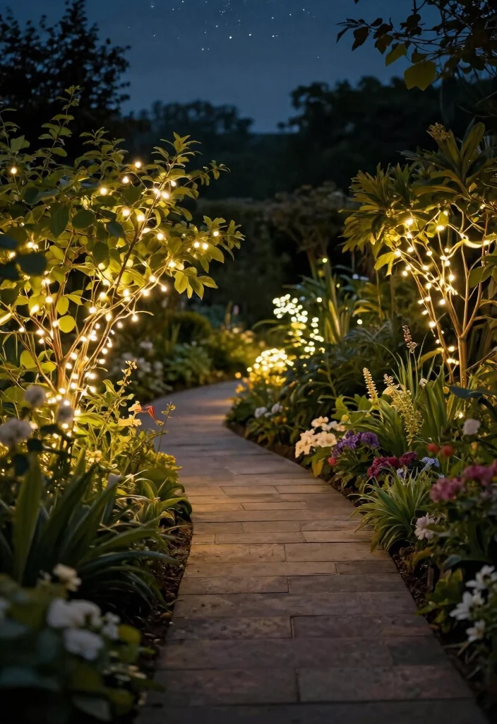 9 Elegant Landscape Lighting Ideas for Walkways and Paths 6. Decorative Solar String Lights 0