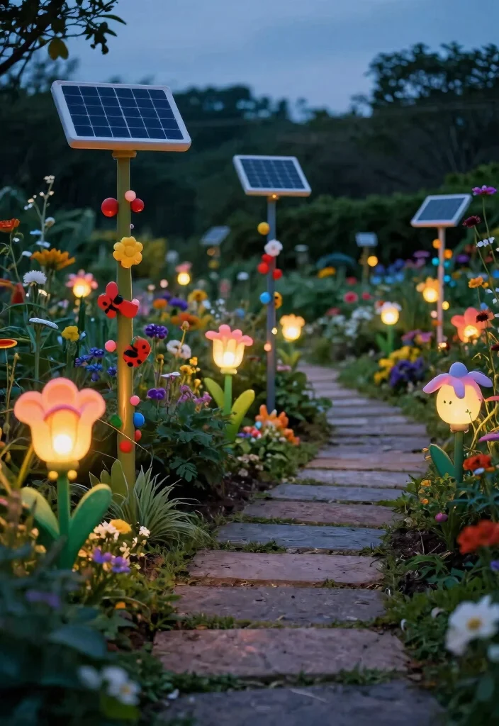 9 Elegant Landscape Lighting Ideas for Walkways and Paths 8. Solar Garden Stakes 0